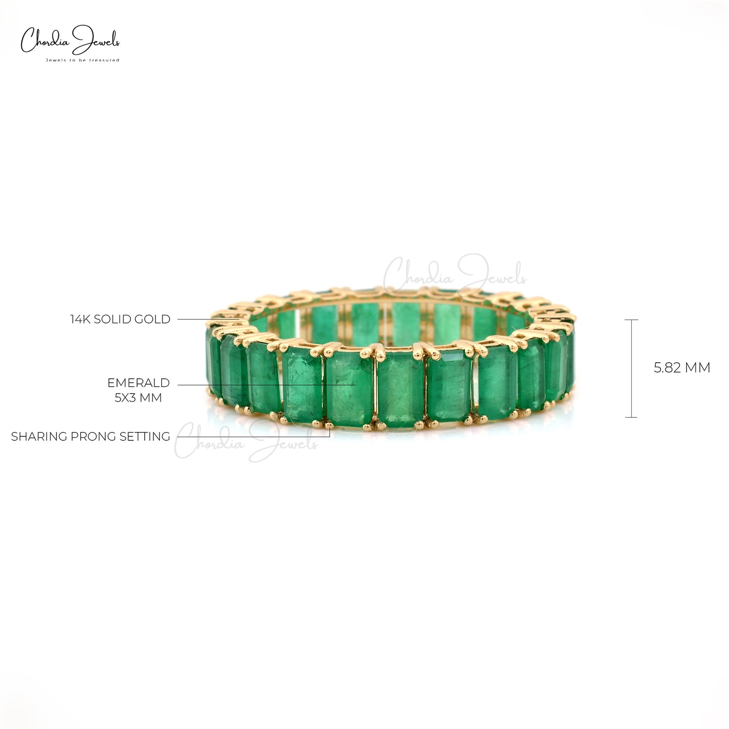 Load image into Gallery viewer, Natural Gemstone Full Eternity Band Ring in14k Solid Gold
