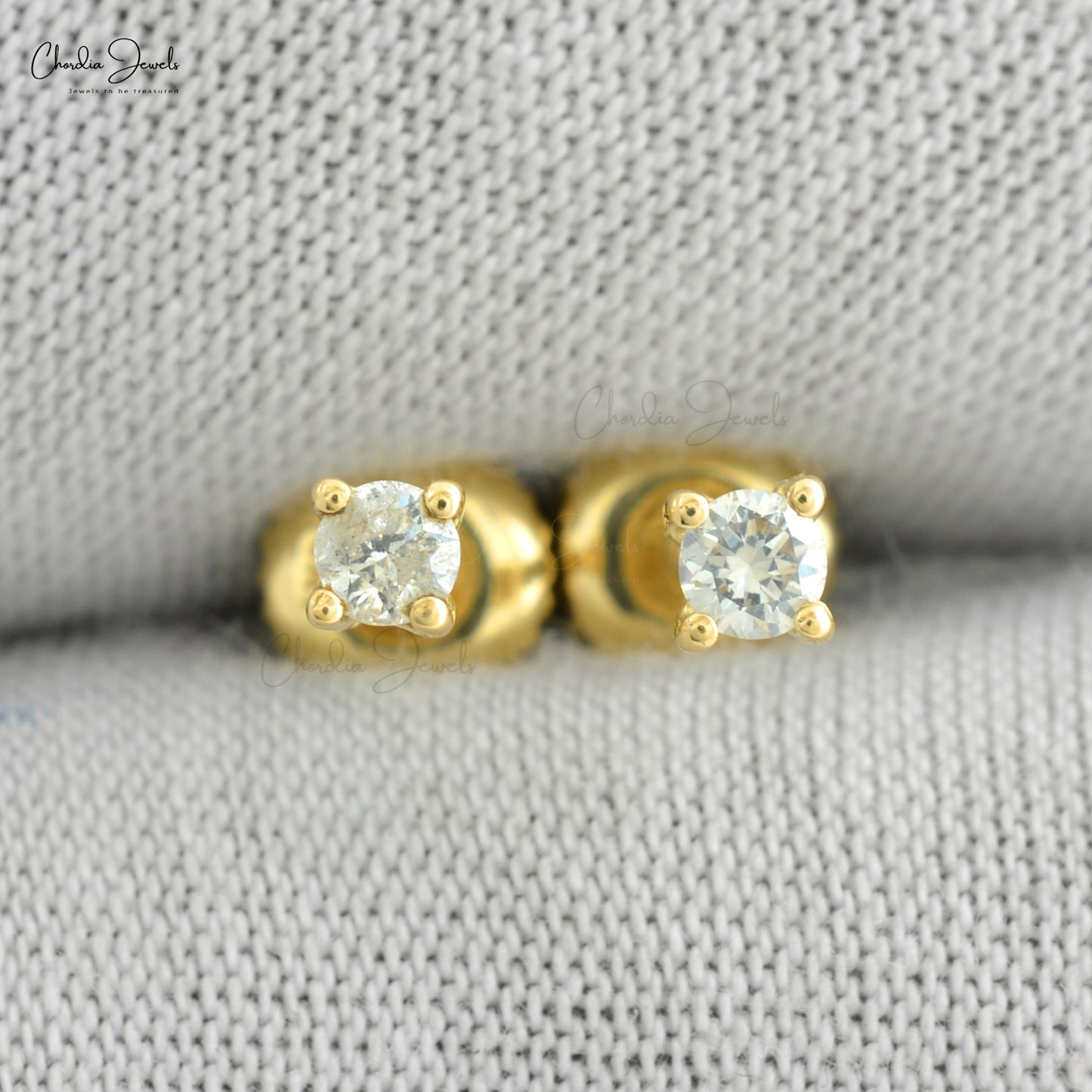 New Trendy Shiny Exaggerated Natural White Diamond Stud Earrings Real 14k Yellow Gold Diamond Studs Engagement Gift