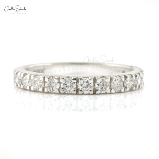 Elegant Diamond Full Eternity Ring Certified Natural Diamond Ring Band 14k Real White Gold 0.78 Ct Round Diamond Band Perfect Birthday Gift For Women