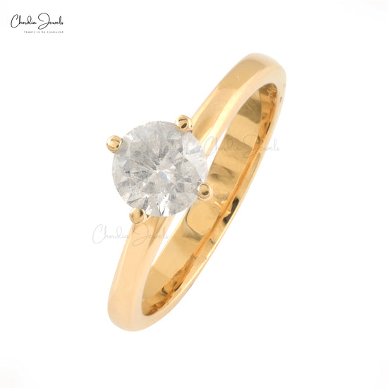 Buy Vintage Style Gold Diamond Ring With A Round Cut Lab Created Diamond,  Lab Grown Diamonds Online in India - Etsy