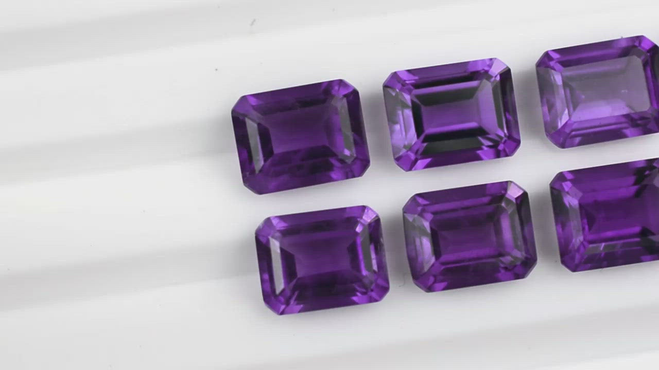 Load and play video in Gallery viewer, Octagon-Cut Amethyst Loose Gemstone 
