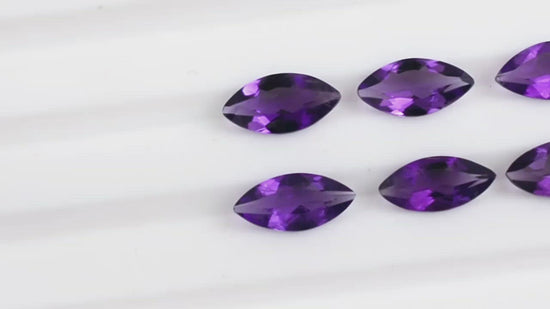 Load and play video in Gallery viewer, marquise-cut african amethyst gemstone 
