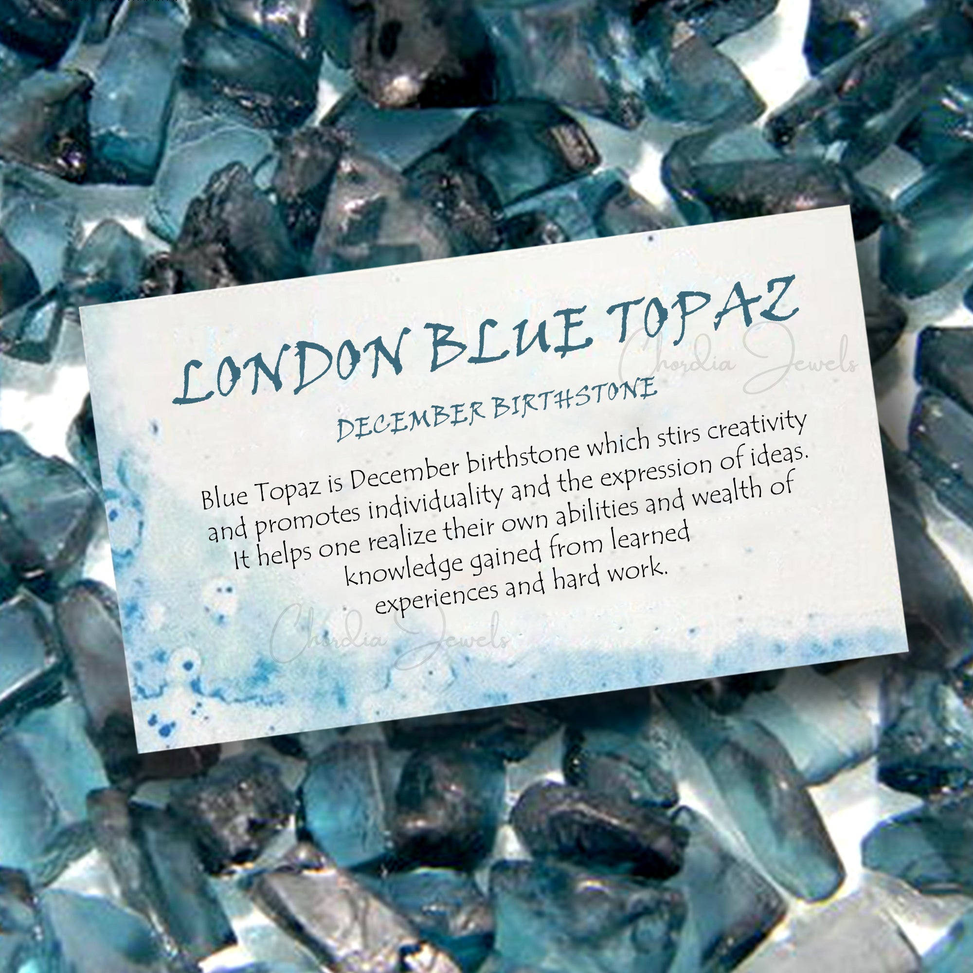 Natural London Blue Topaz Necklace December Birthstone