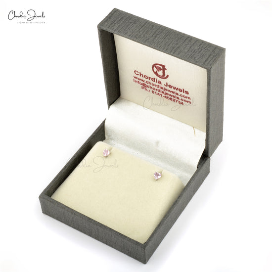 925 Sterling Silver Prong Set Studs At Wholesale Price Natural Morganite Stud Push Back Earrings For Gift