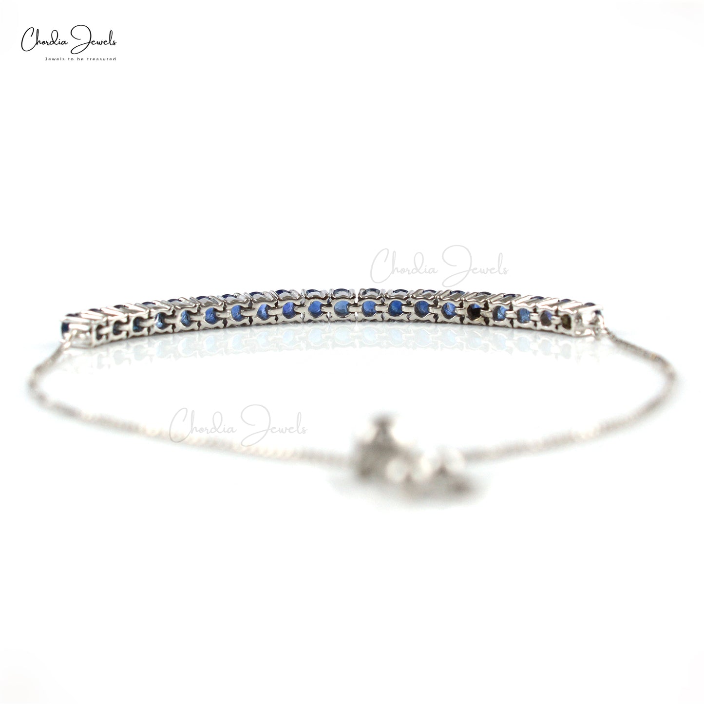 Fine Quality Jewelry 925 Sterling Silver Authentic Blue Sapphire Tennis Bracelet September Birthstone Jewelry At Reasonable Price