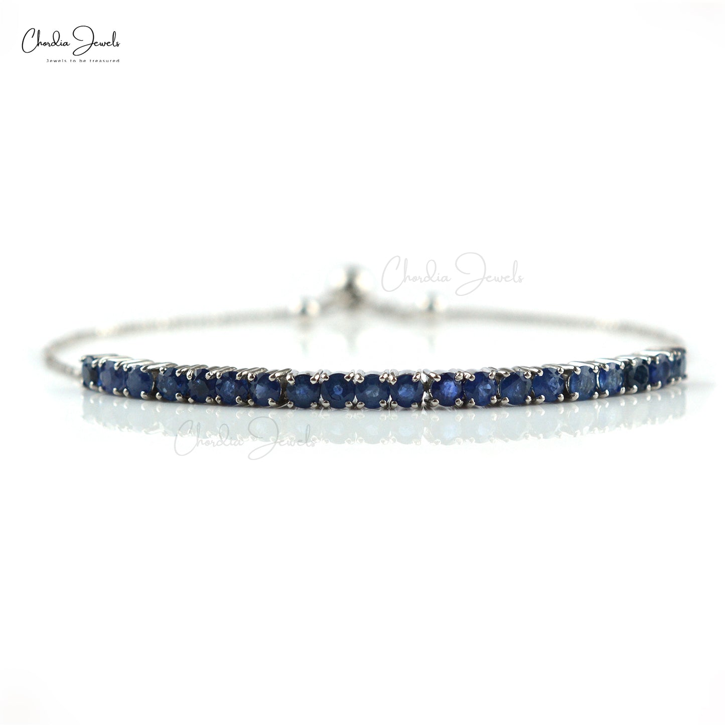 Blue Sapphire Gemstone Silver Bracelet Gift For Best Friend Zircon Infinity Bracelet  