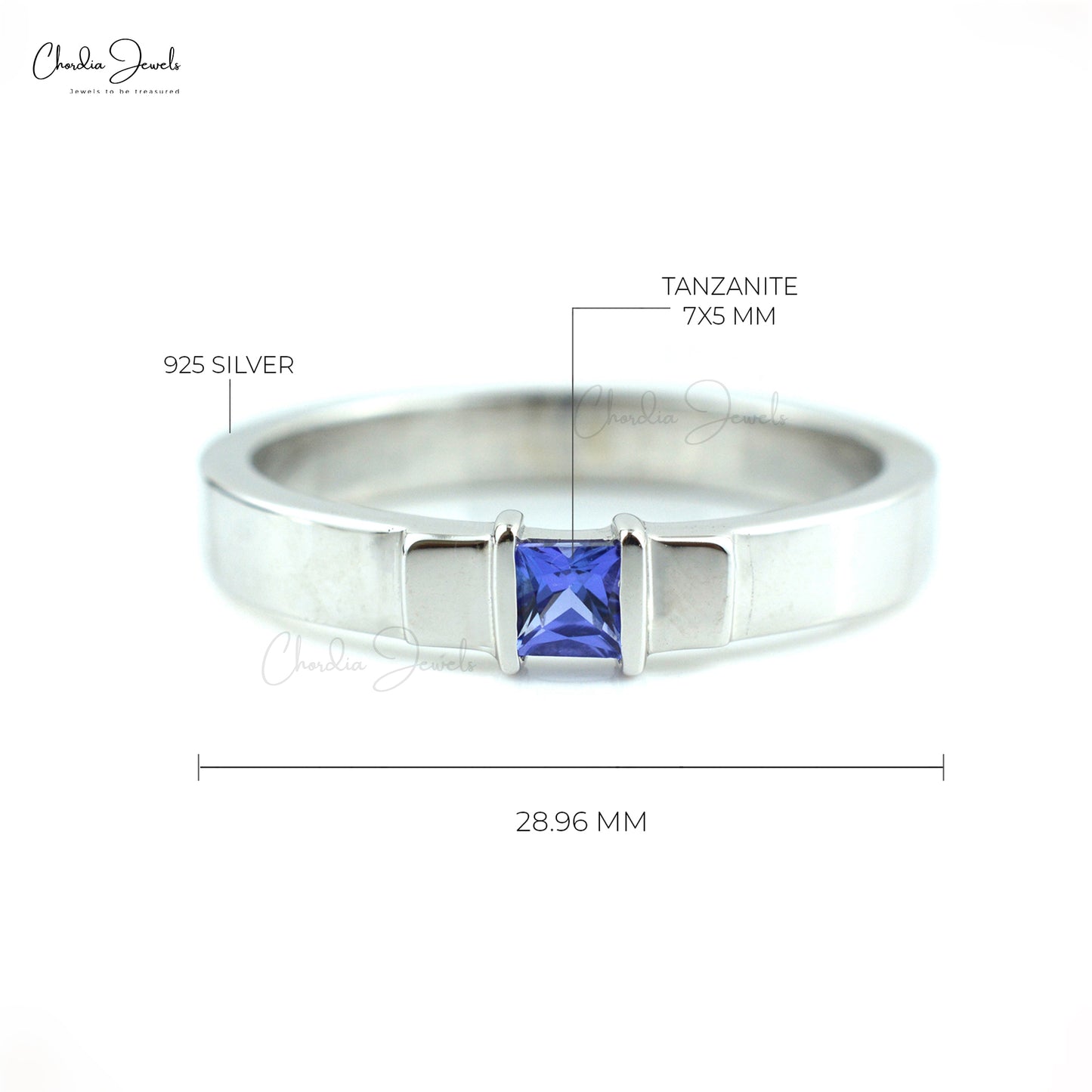 Hot Selling Ring In 925 Sterling Silver With Genuine Tanzanite Gemstone December Birthstone Jewelry At Wholesale Price