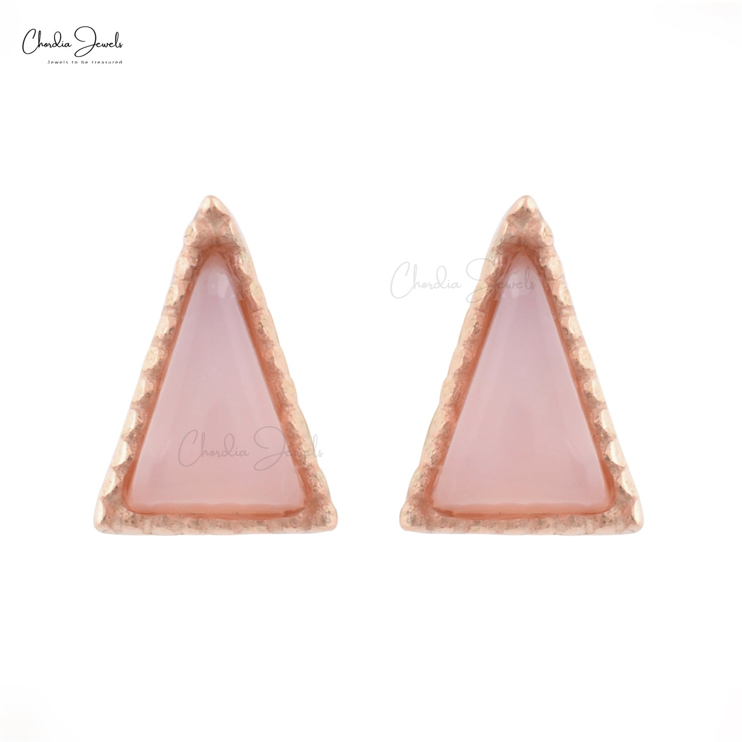 Top Manufacturer Authentic Pink Opal Stud Earrings 925 Sterling Silver Triangle Cabochon Studs At Discount Price