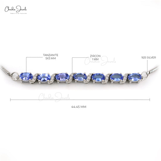 100% Natural Tanzanite Oval Cut Gemstone Bracelet 925 Sterling Silver Jewelry Top Wholesaler Jewelry At Discount Price