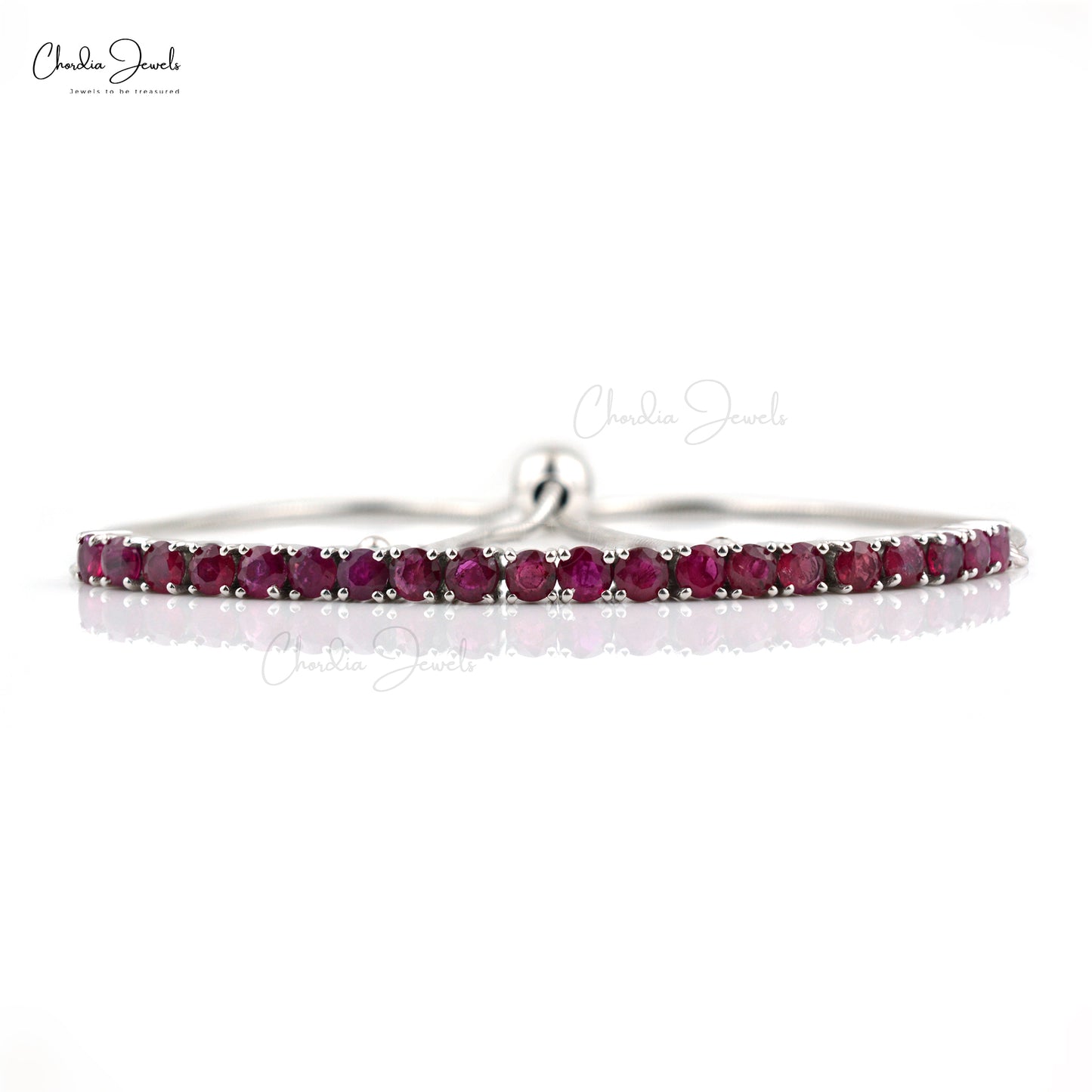 14 Karat White Gold Ruby & Diamond Tennis Bracelet | eBay