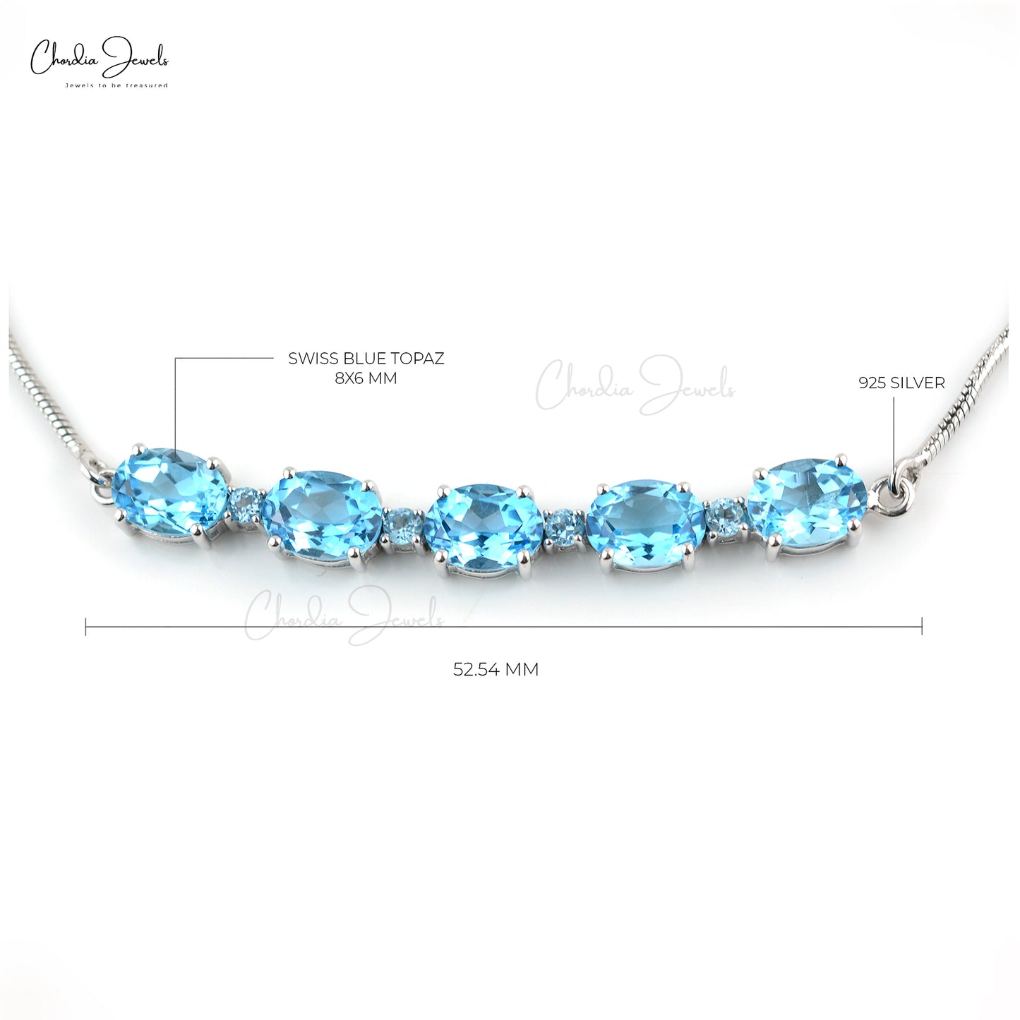 Load image into Gallery viewer, High Finish Jewelry At Discount Price 925 Sterling Silver Natural Swiss Blue Topaz Flexible Tennis Bracelet Prong Set Fashion Jewelry
