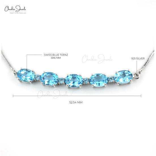 14K White Gold Oval Blue Topaz and Diamond Bracelet | Atlanta West Jewelry  | Douglasville, GA