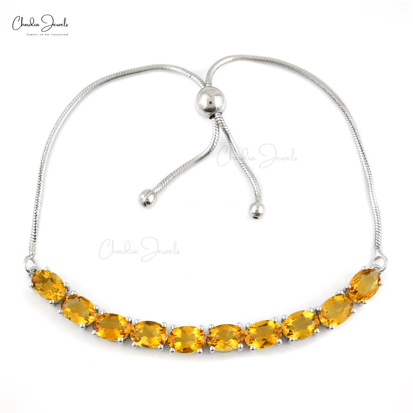 Citrine Gemstone Silver Bracelet