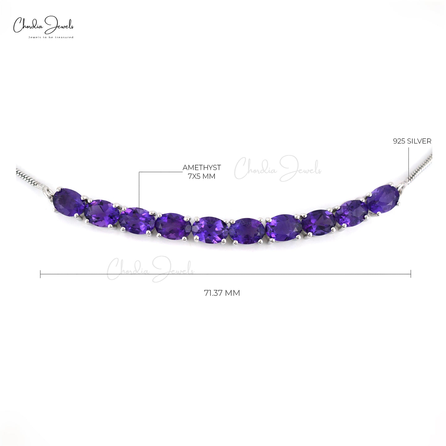 Load image into Gallery viewer, Beautiful Genuine Amethyst Bracelet In 925 Sterling Silver Tennis Jewelry Prong Set Trendy Jewelry At Discount Price
