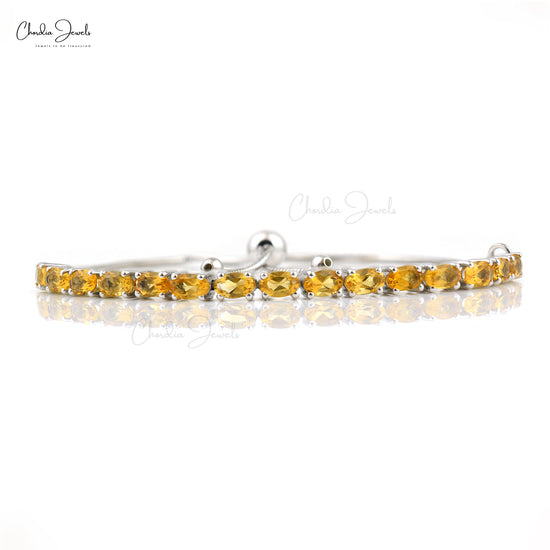 Citrine Gemstone Silver Bracelet