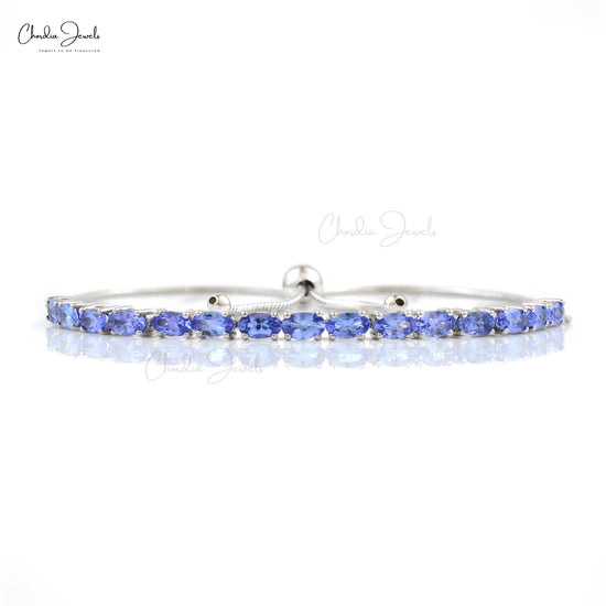 Tanzanite Gemstone Silver Bracelet