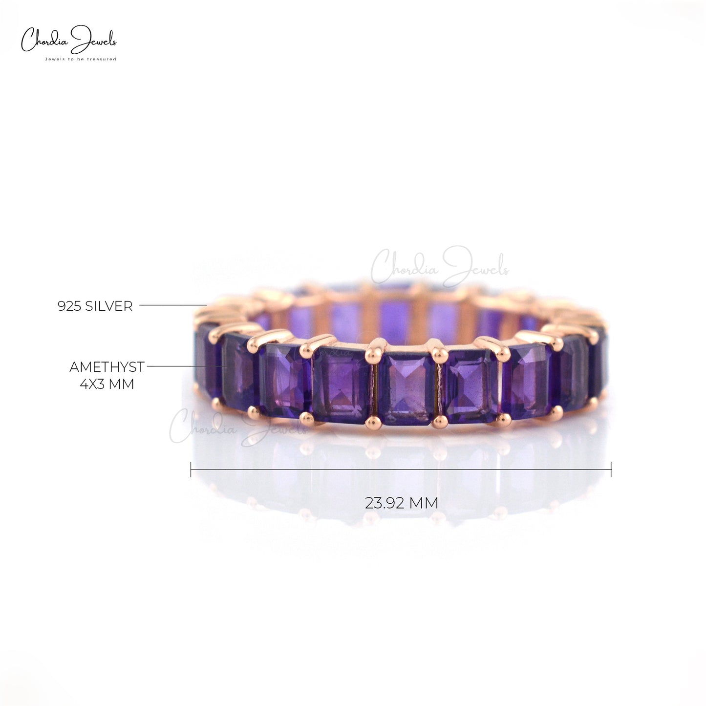 Full Eternity Amethyst Ring In 925 Sterling Silver Stacking Gemstone Jewelry From Trustable Supplier At Offer Price