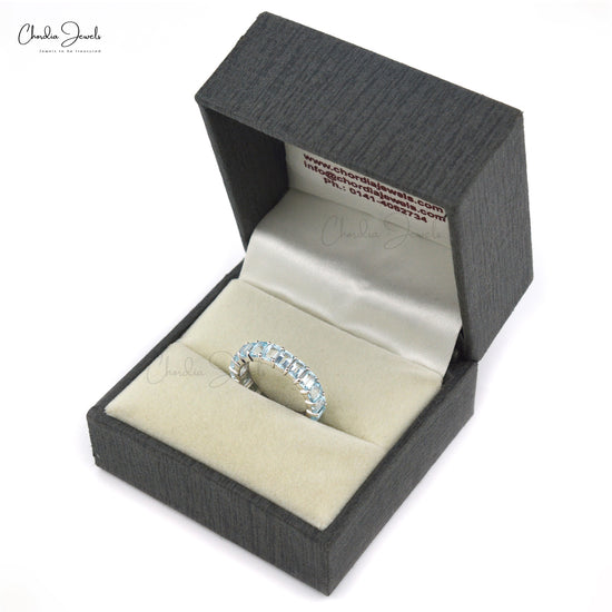 Sky Blue Topaz Eternity Band In 925 Sterling Silver 5.46 Cts Handmade Jewelry Gift For Her Direct From Supplier At Factory Cost