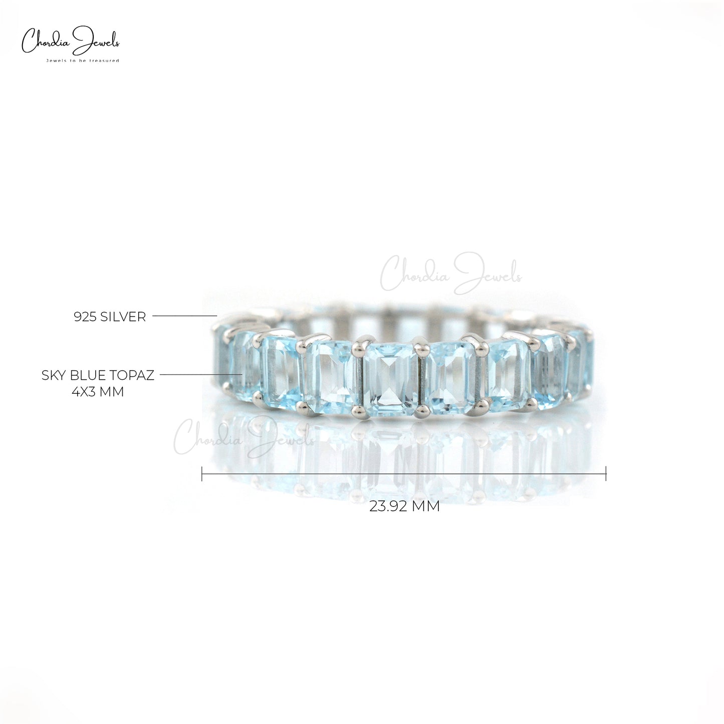 Sky Blue Topaz Eternity Band In 925 Sterling Silver 5.46 Cts Handmade Jewelry Gift For Her Direct From Supplier At Factory Cost