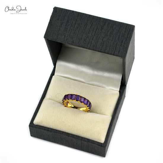 Load image into Gallery viewer, 925 Sterling Silver Beautiful Emerald Cut Amethyst Engagement Rings Jewelry for Girls Shop Now at Wholesale Price
