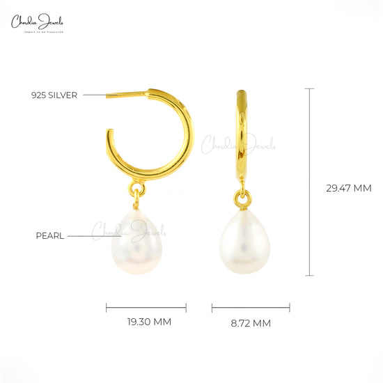 Load image into Gallery viewer, 100% Natural Pearl Dangling Earrings In 925 Sterling Silver Drill Set Fashion Jewelry At Wholesale Price
