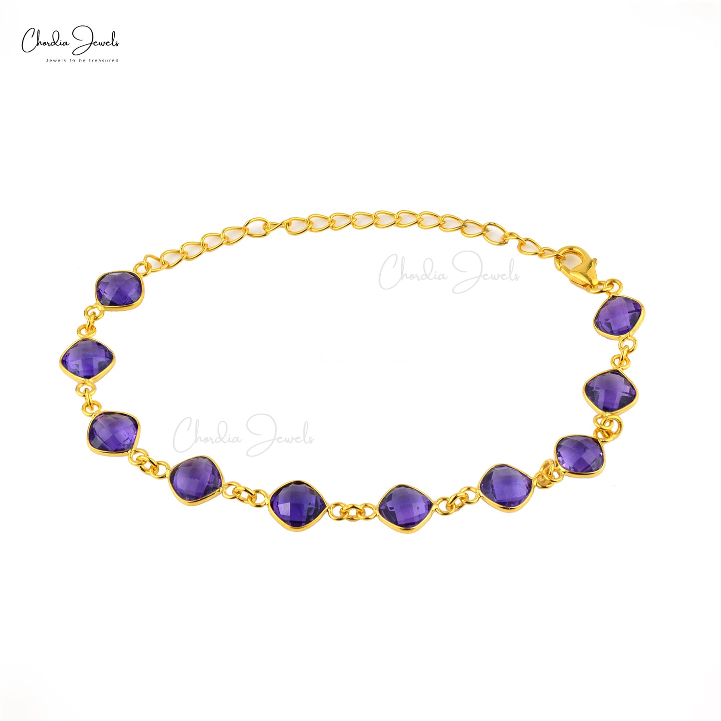 Bayberry 7 Amethyst Bracelet in 14k Gold (February)