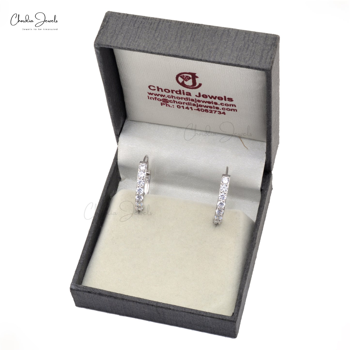 Load image into Gallery viewer, Top Quality Cubic Zircon Hoop Earrings In 925 Sterling Silver Pave Set Gemstone Jewelry At Wholesale Price
