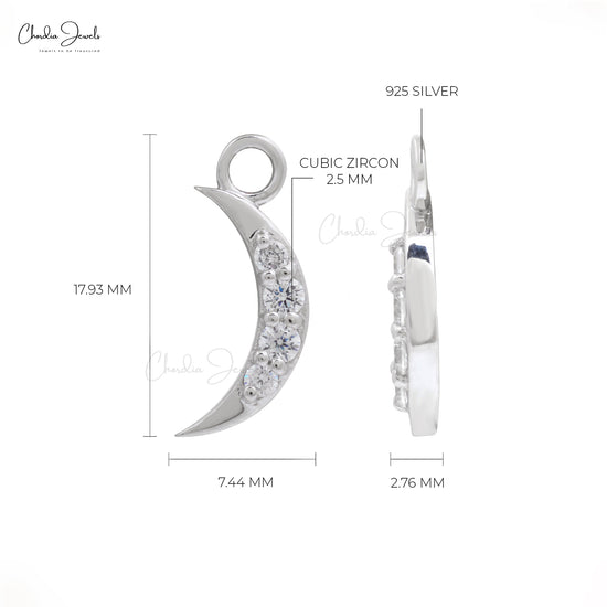 925 Sterling Silver Fine Jewelry In Cubic Zircon Crescent Pendant From Top Wholesaler At Factory Cost
