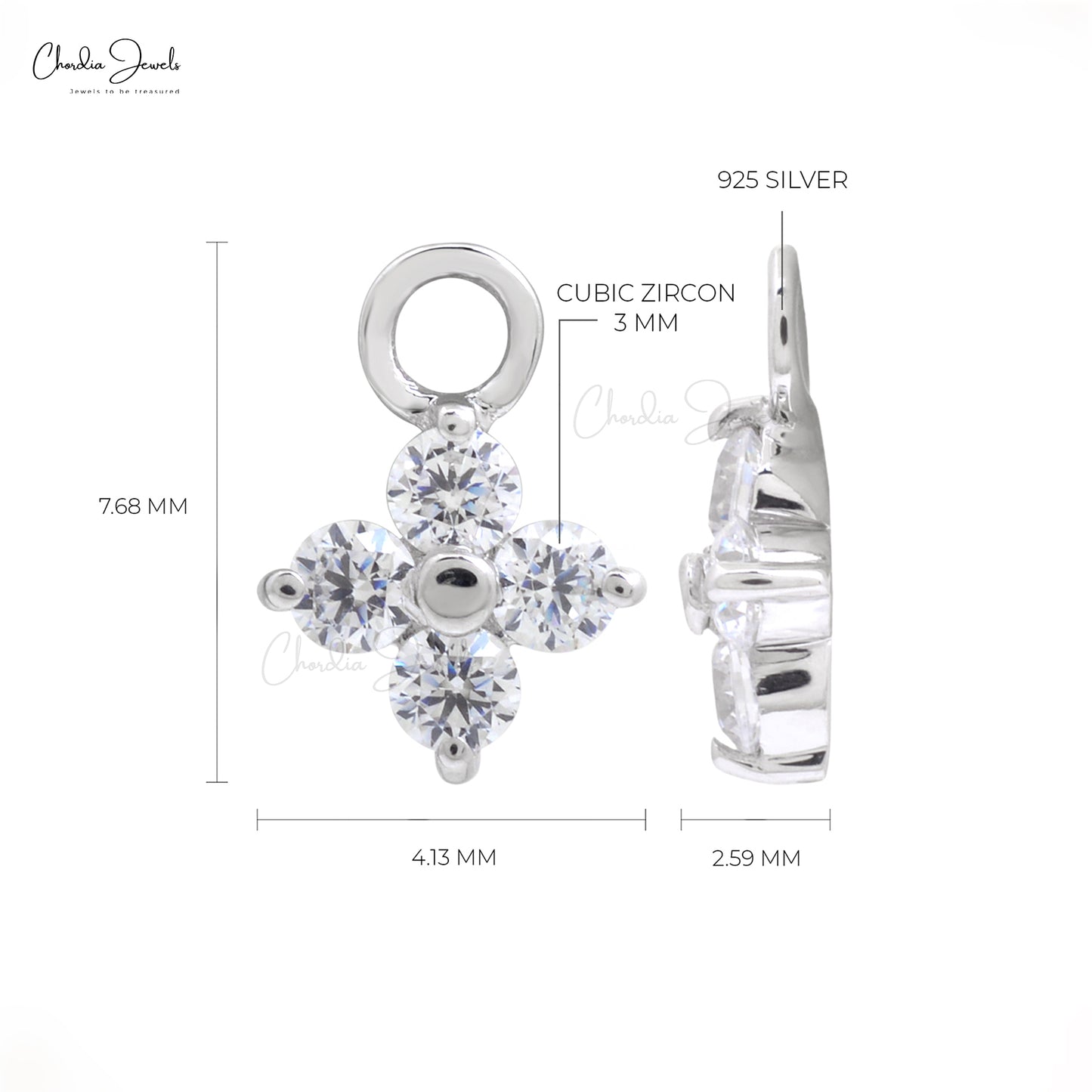 Top Quality 925 Sterling Silver Cubic Zircon Prong Charm Pendant Necklace Round Gemstone Jewelry At Discount Price