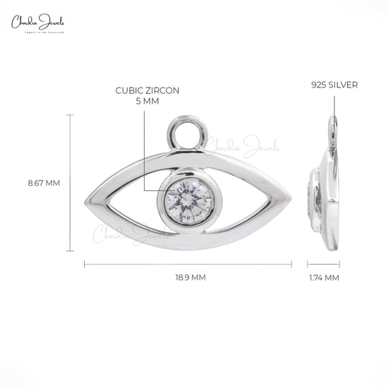 Pure 925  Sterling Silver Cubic Zircon Eye Pendant Hot Selling Gemstone Jewelry At Discount Price