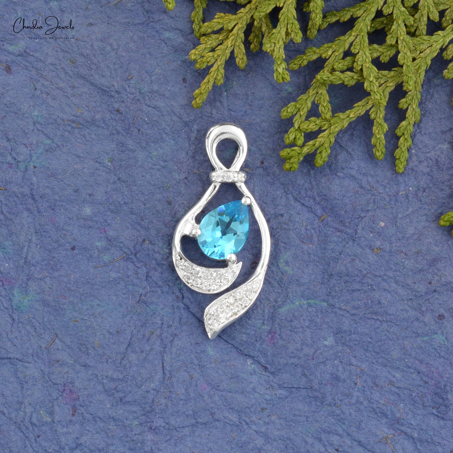 Natural Swiss Blue Topaz Pendant AAA Quality Jewelry At Offer Price 925 Sterling Silver December Birthstone Jewelry