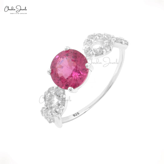 Pink Tourmaline Gemstone Silver Ring Infinity  Ring