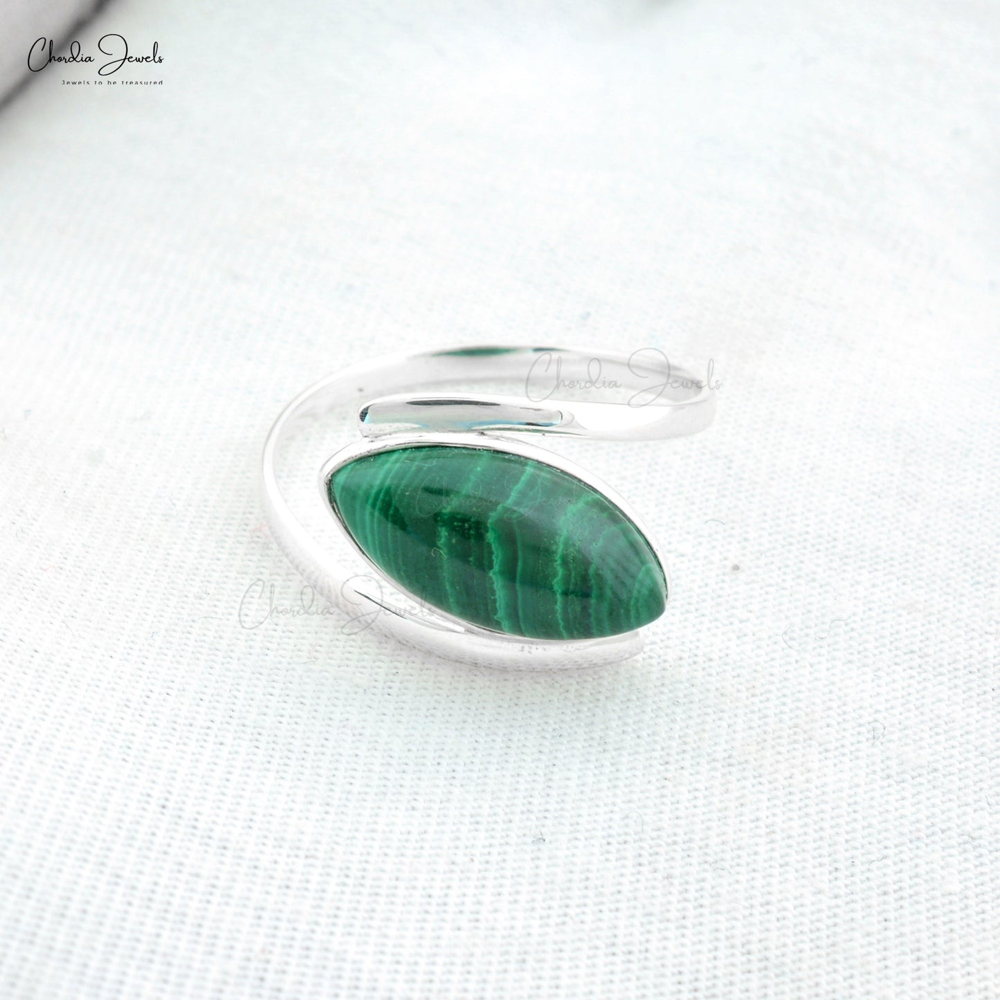 Load image into Gallery viewer, Fine Quality Jewelry 925 Sterling Silver Solitaire Ring with Malachite Marquise Bezel Set At Offer Price
