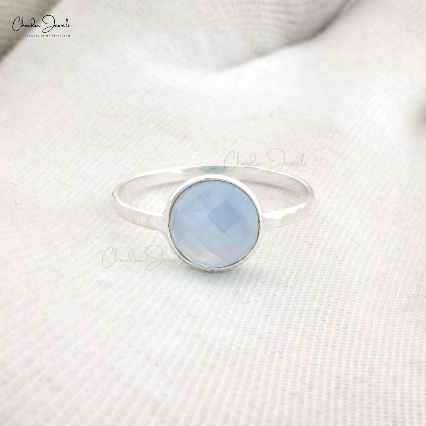 Chalcedony Gemstone Silver Ring Handmade Ring