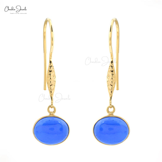 Blue Opal Gemstone Silver Earrings Silver Earrings