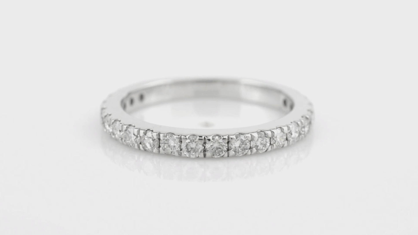 Load and play video in Gallery viewer, 0.78 Carat SI/H-I Quality White Diamond Half Eternity Band
