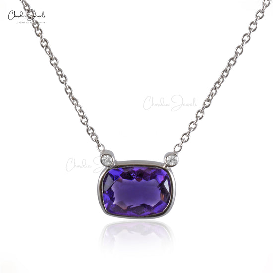 Allison Kaufman 14k White Gold Amethyst Necklace | Roth Jewelers
