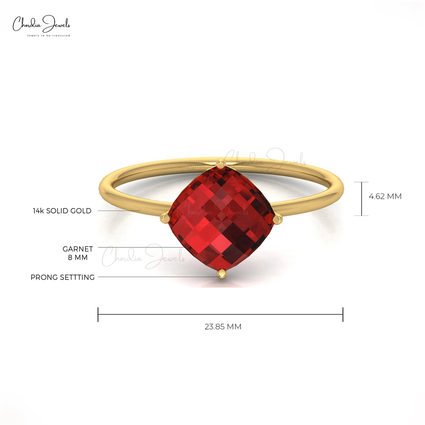 Load image into Gallery viewer, Classic 8MM Natural Garnet Solitaire Ring
