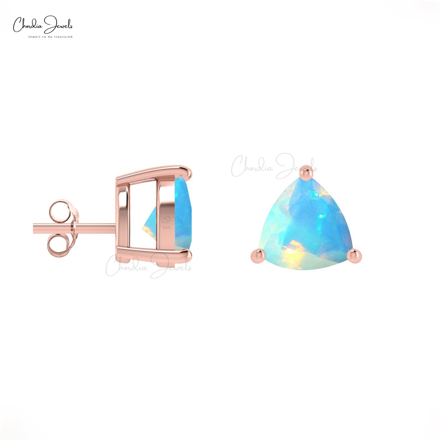 Fire Opal Minimalist Earrings