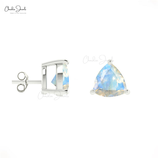 Real Moonstone Earrings - Rainbow Moonstone Studs - White Bridal Earri –  Adina Stone Jewelry