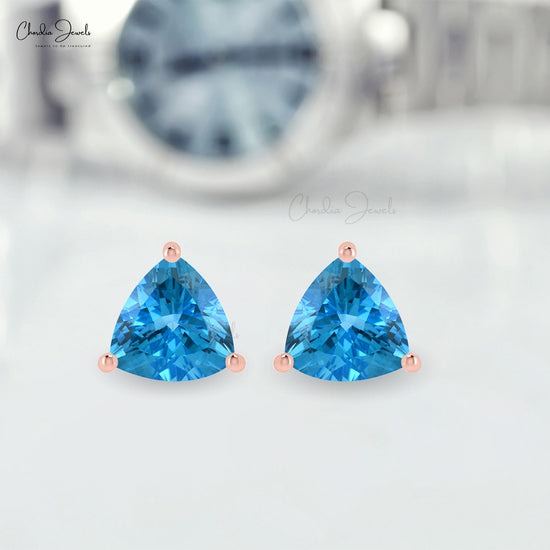 Trillion Cut Gemstone Studs