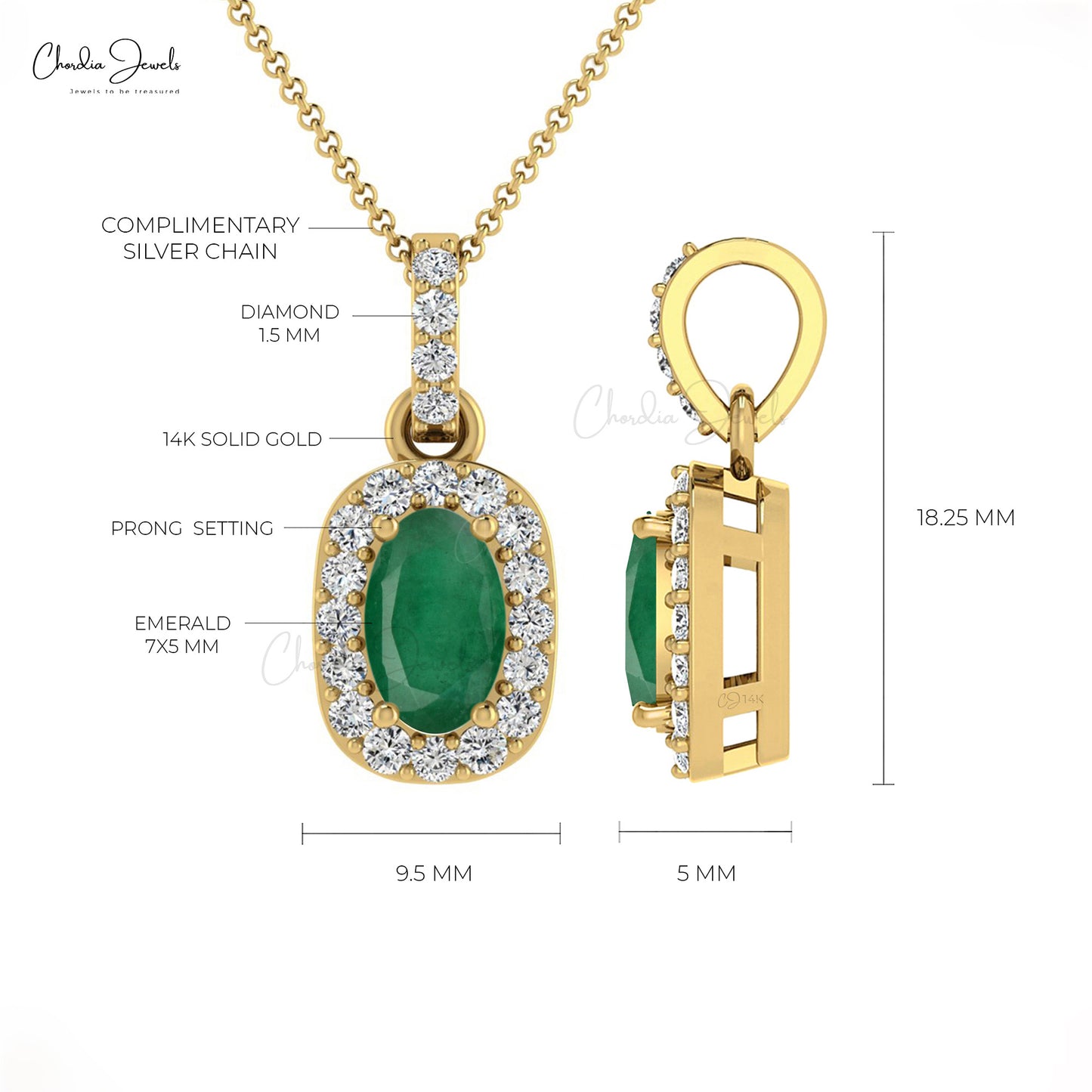 14k Gold Diamond Pendant