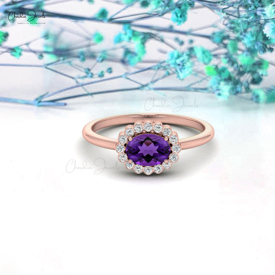 14k gold diamond halo ring