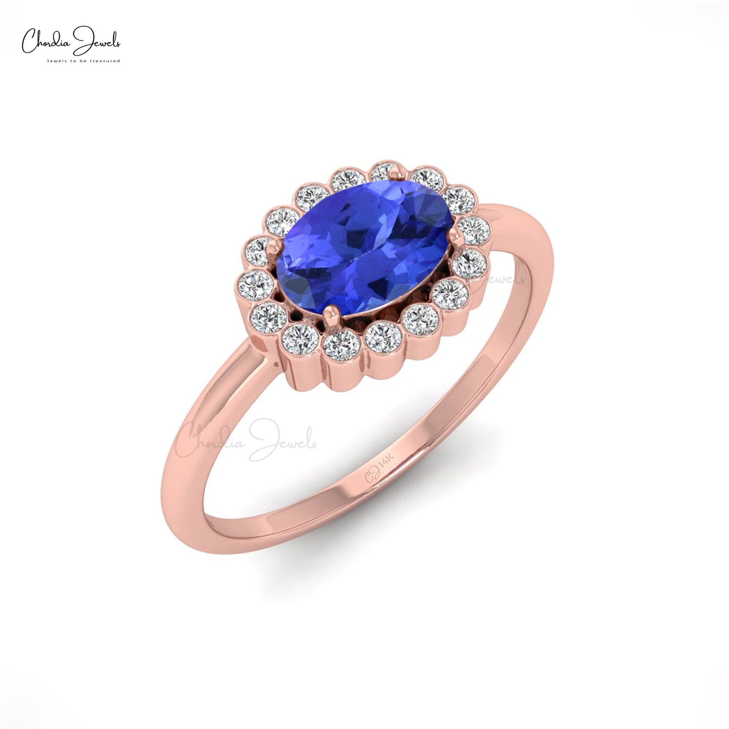 Load image into Gallery viewer, Oval Cut 7x5mm Tanzanite Ring in 14k Solid Gold For Engagement
