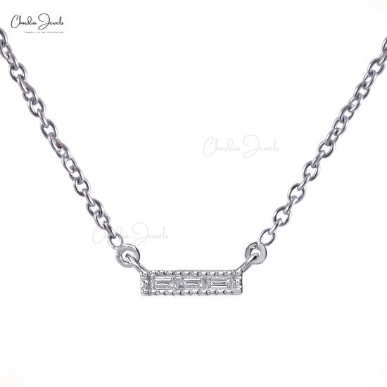 Load image into Gallery viewer, Diamond Dainty Necklace in 14K Solid White Gold For Valentine Gift
