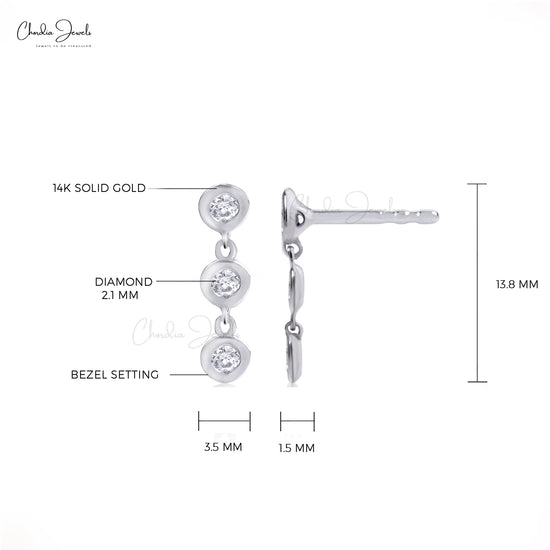 14k Gold Diamond Studs