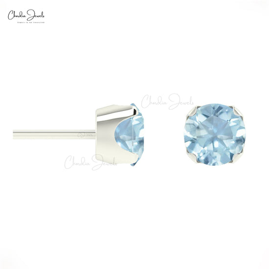  Aquamarine Stud Earrings