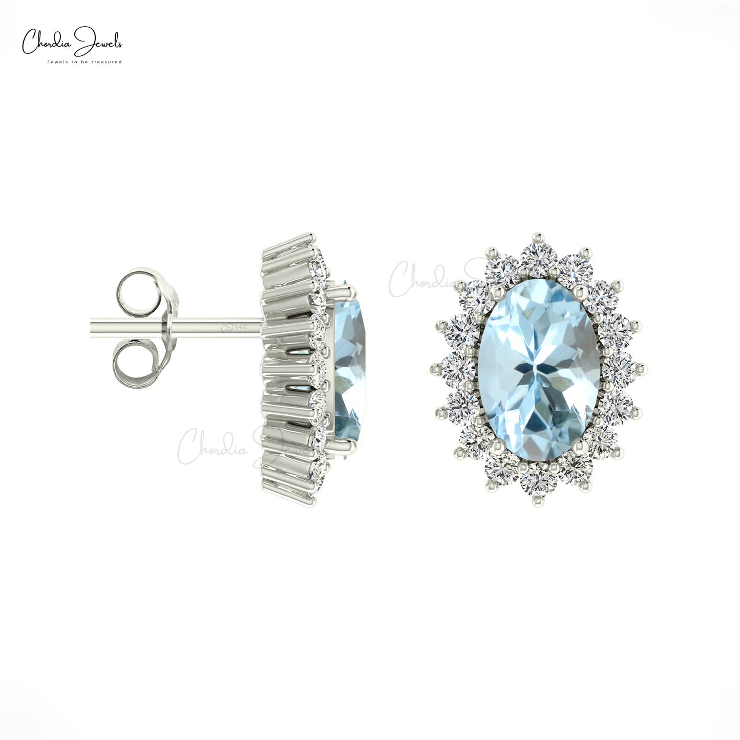 OVAL DIAMOND AND HALO STUD EARRINGS | HEERA DIAMONDS