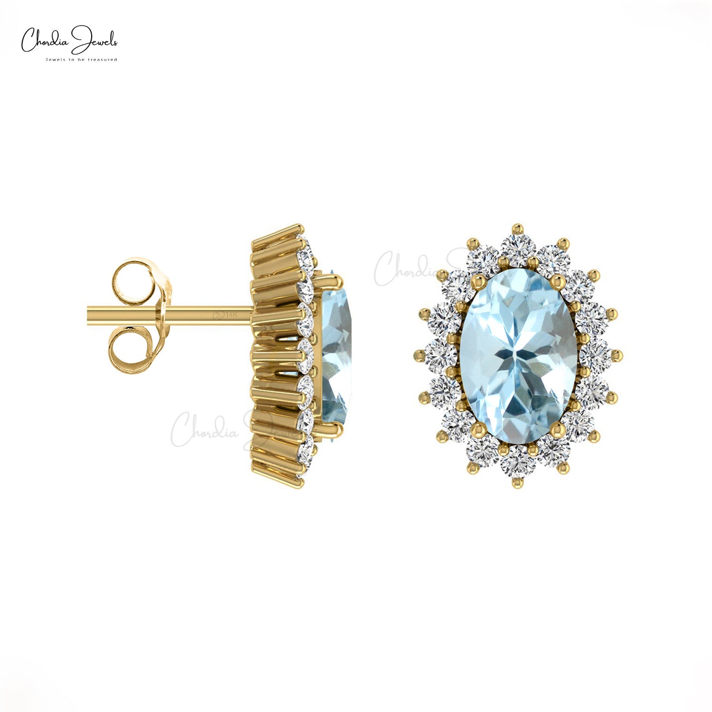 Aquamarine Stud Earrings