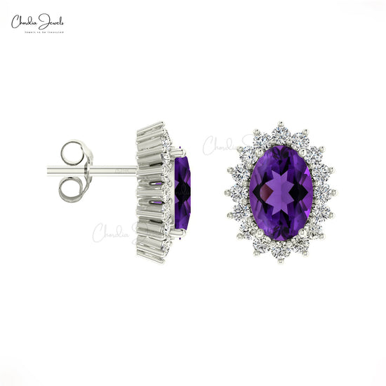 Oval Cut Gemstone Studs